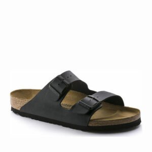 Birkenstock Arizona Birko-Flor Σανδάλια σε Μαύρο Χρώμα Narrow Fit
