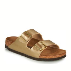 Birkenstock Arizona Birko-Flor Γυναικεία Σανδάλια Ανατομικά σε Χρυσό Χρώμα Narrow Fit