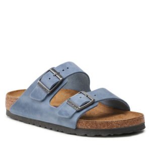 Birkenstock Arizona Soft Footbed Oiled Leather Δερμάτινα Γυναικεία Σανδάλια Ανατομικά Dusty Blue